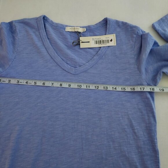 Mododoc V-neck 3/4 Sleeve Antique Lilac Tee - Picture 4 of 5